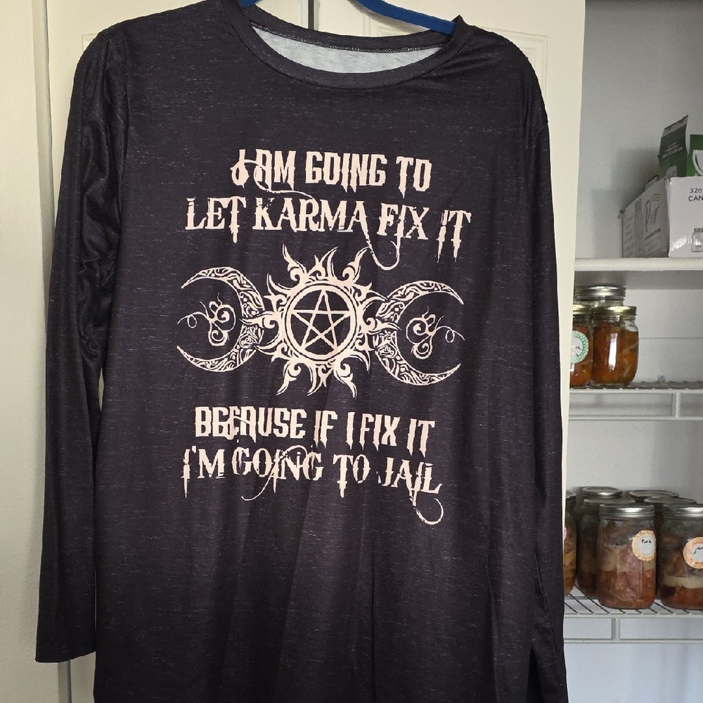 Black Graphic Long Sleeve Shirt